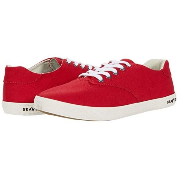 SeeVees Women’s Palm Ave Plimsoll Sneakers, Cherry, Sz.9 - Picture 1 of 13